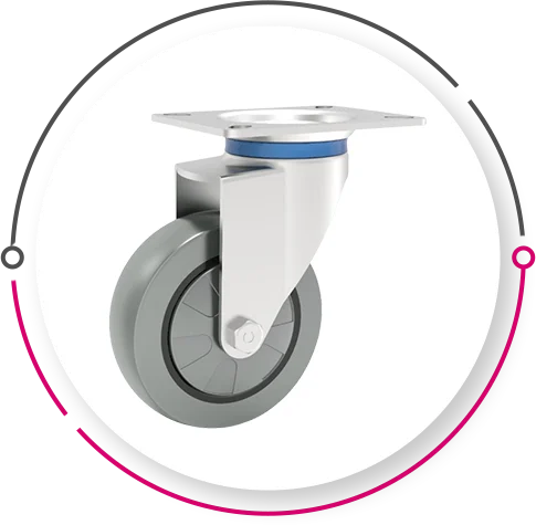 Anti-Static Rubber Castor Wheels